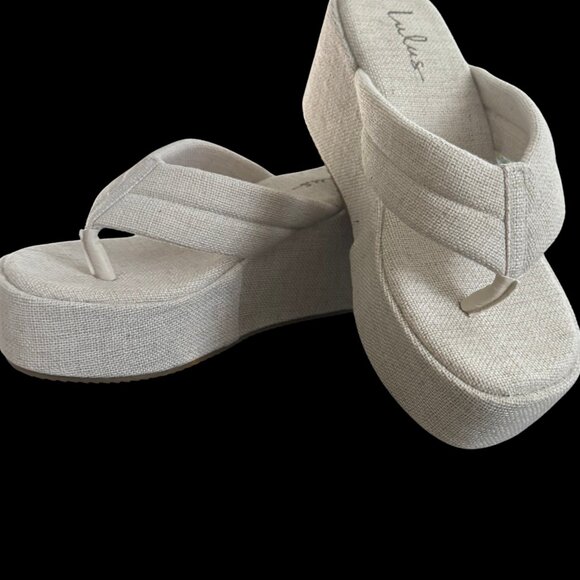 Lulus Averell Beige Platform Sandals Size 9 – New in Box - Picture 4 of 4